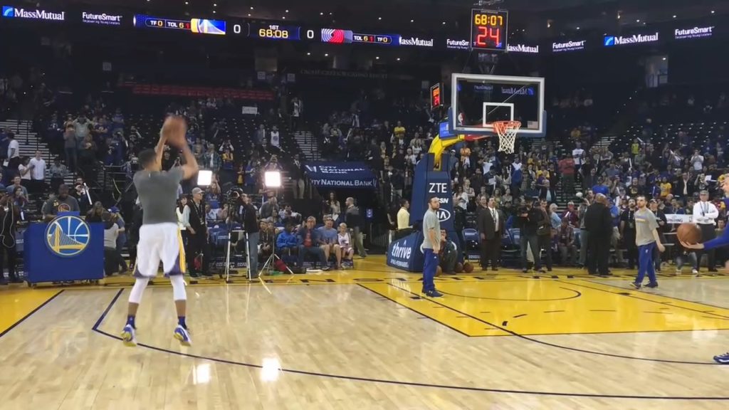 Stephen Curry Shooting Drill Pre-game Practise in Slow Motion_02